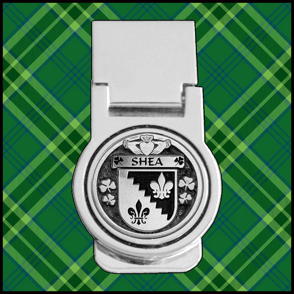 Shea Irish Disk Coat of Arms Round Money Clip
