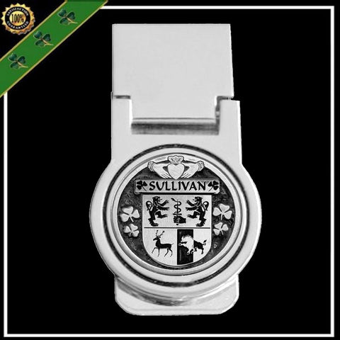Sullivan Irish Disk Coat of Arms Round Money Clip