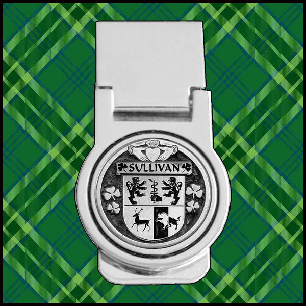 Sullivan Irish Disk Coat of Arms Round Money Clip