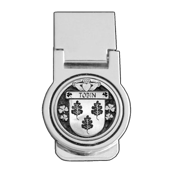Tobin Irish Disk Coat of Arms Round Money Clip