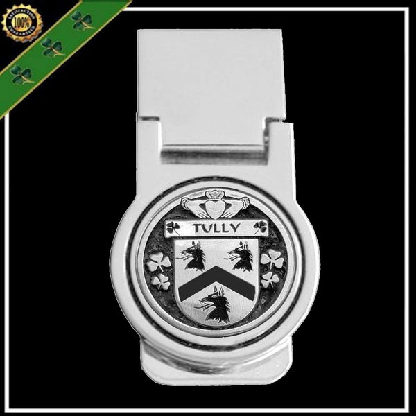 Tully Irish Disk Coat of Arms Round Money Clip
