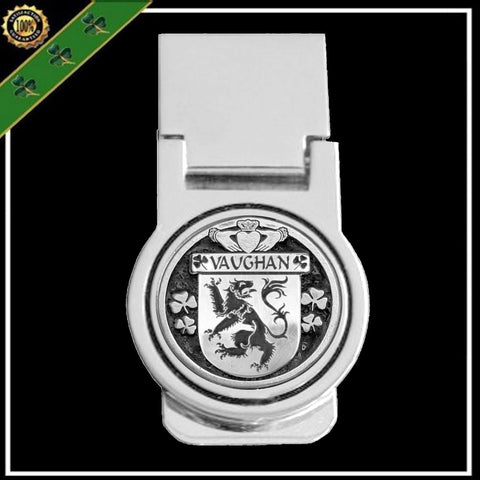 Vaughan Irish Disk Coat of Arms Round Money Clip