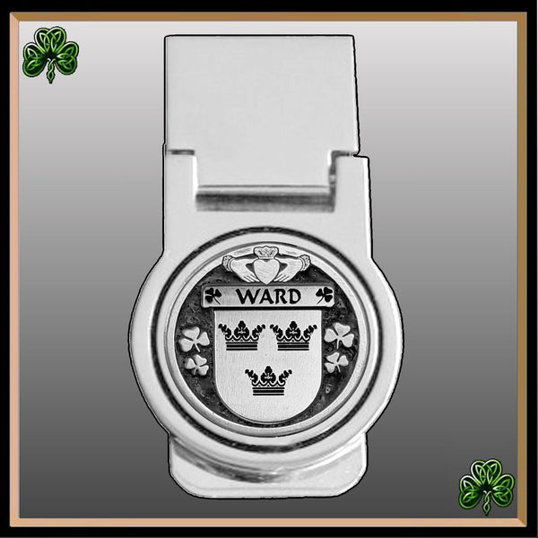 Ward Irish Disk Coat of Arms Round Money Clip