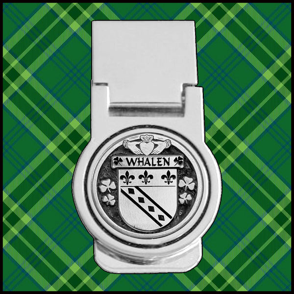 Whalen Irish Disk Coat of Arms Round Money Clip