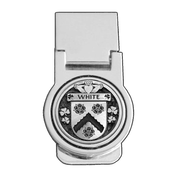 White Irish Disk Coat of Arms Round Money Clip