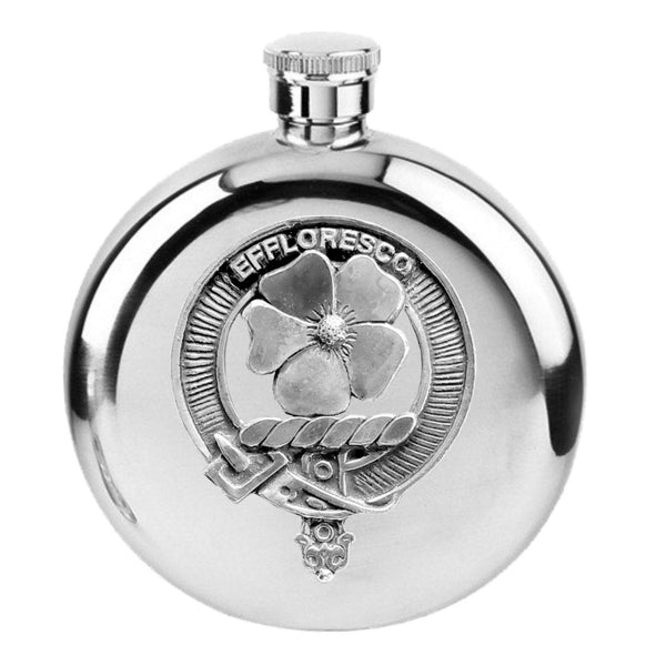 Cairns 5oz Round Scottish Clan Crest Badge Stainless Steel Flask