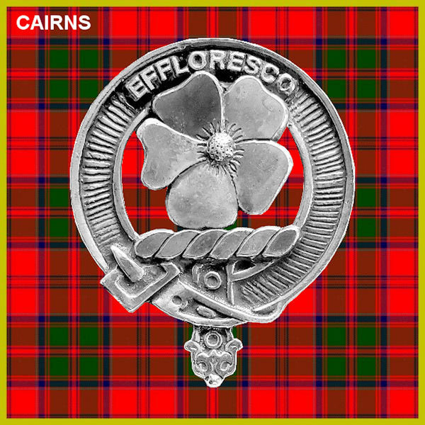Cairns 5oz Round Scottish Clan Crest Badge Stainless Steel Flask