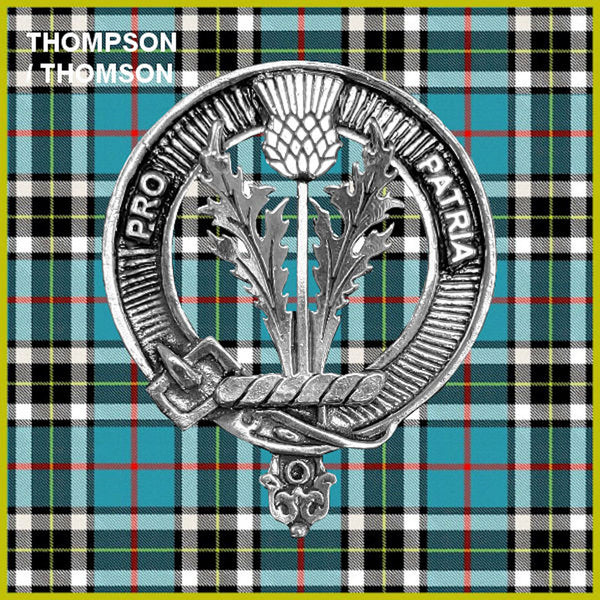 Thompson thistle 5oz Round Scottish Clan Crest Badge Stainless Steel Flask
