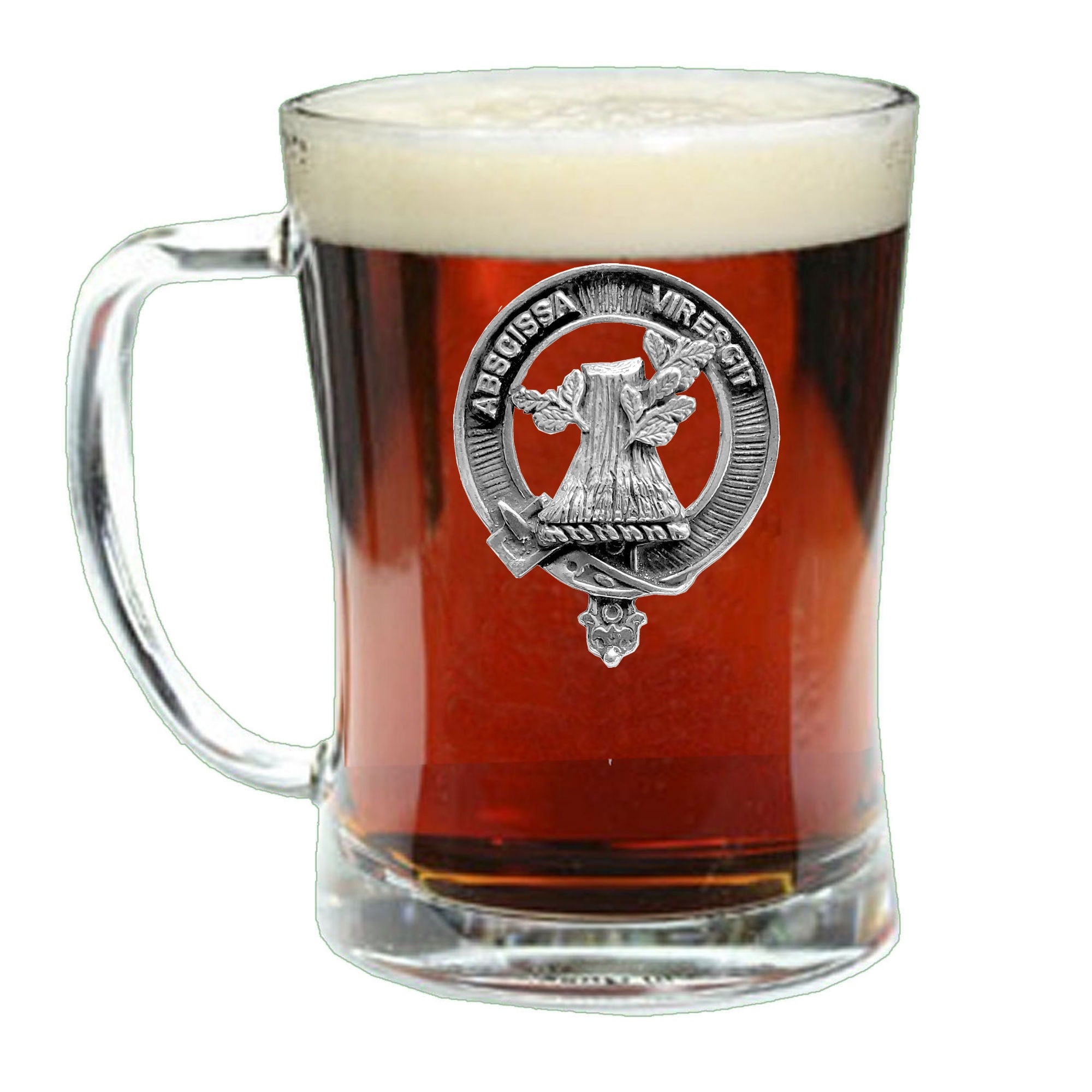 Bissett Clan Crest Badge Glass Beer Mug