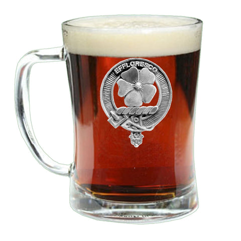 Cairns Clan Crest Badge Glass Beer Mug