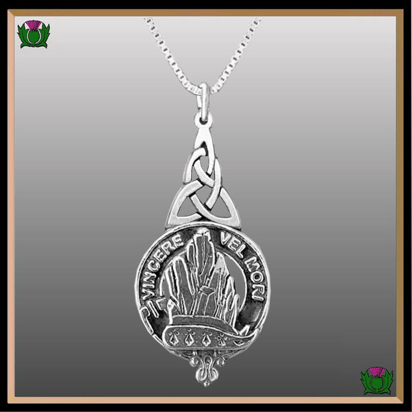MacNeill Barra Clan Crest Interlace Drop Pendant