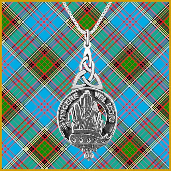 MacNeill Barra Clan Crest Interlace Drop Pendant