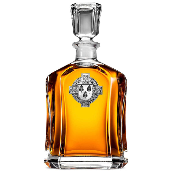 Tobin Irish Dublin Coat of Arms Badge Decanter