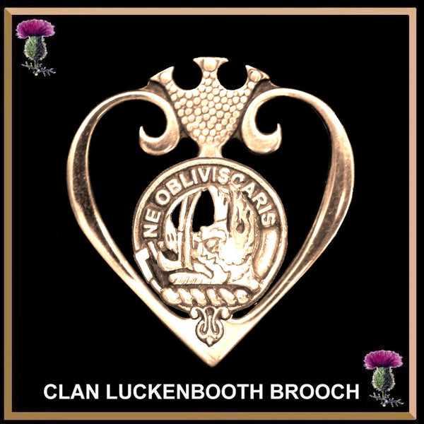 Clan Crest Luckenbooth Brooch - Sterling Silver and Gold - All Clans Available