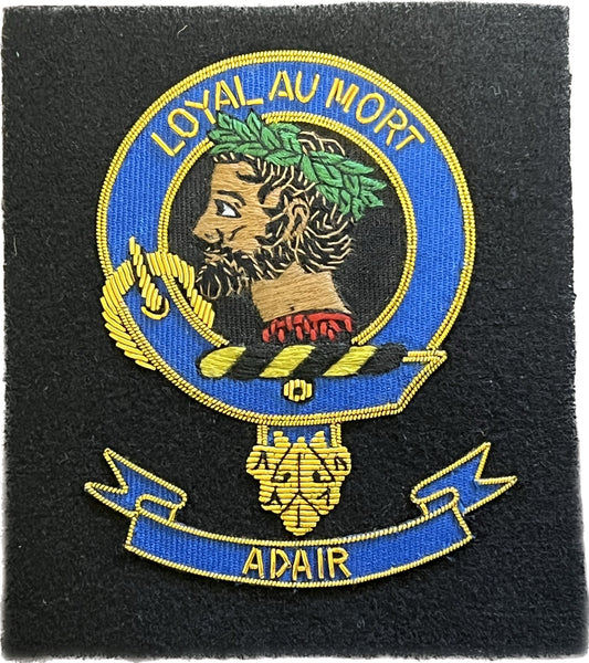 Adair Scottish Clan Embroidered Crest