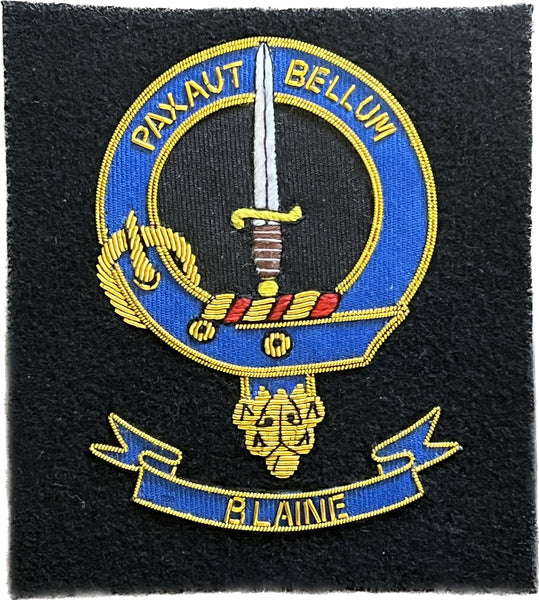 Blaine Scottish Clan Embroidered Crest