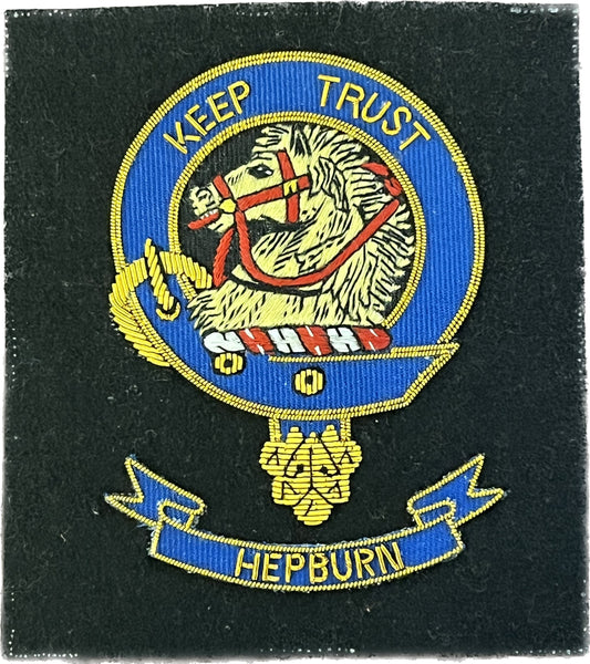 Hepburn Scottish Clan Embroidered Crest