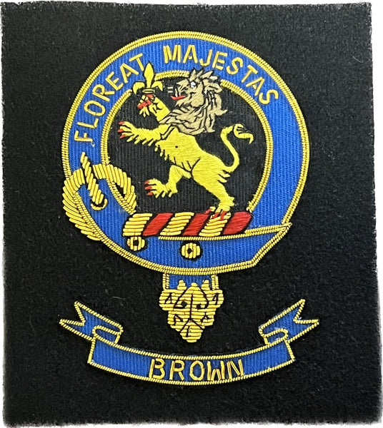 Brown Scottish Clan Embroidered Crest