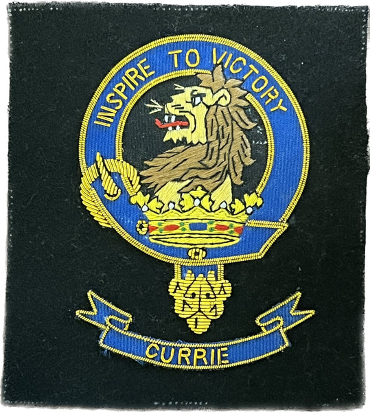 Currie Scottish Clan Embroidered Crest