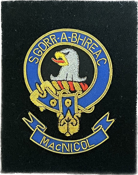 MacNicol Scottish Clan Embroidered Crest