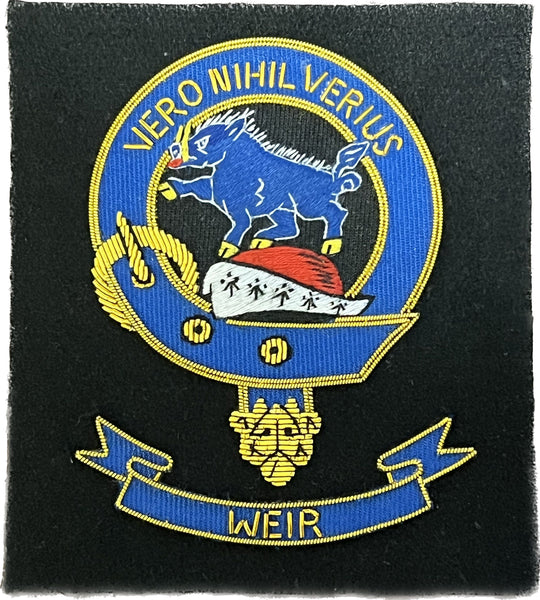 Weir Scottish Clan Embroidered Crest