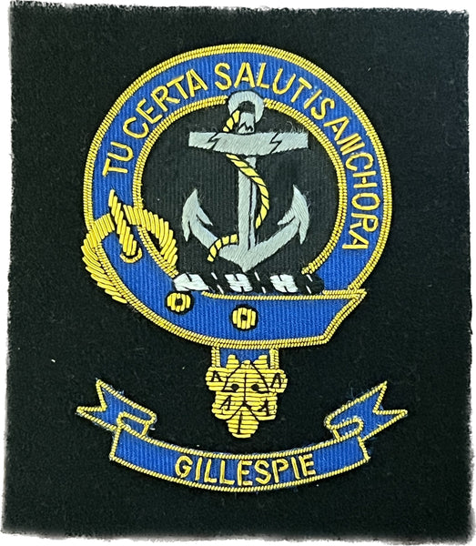 Gillespie Scottish Clan Embroidered Crest