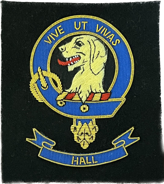Hall Scottish Clan Embroidered Crest