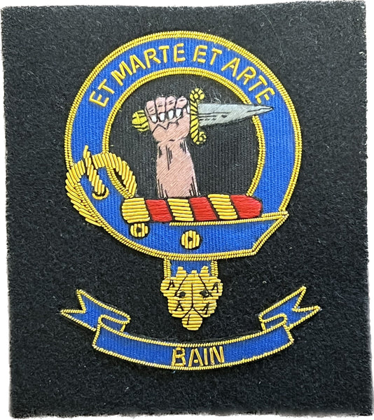 Bain Scottish Clan Embroidered Crest
