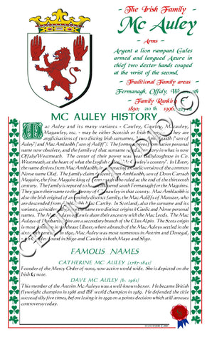 McAulay Irish Family History