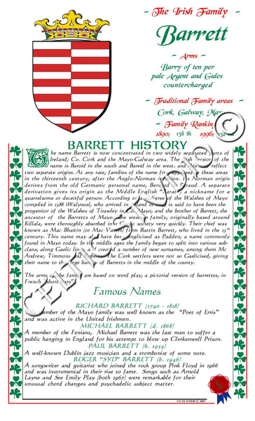 Barrett Irish Family History