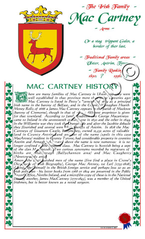 McCartney Irish Family History