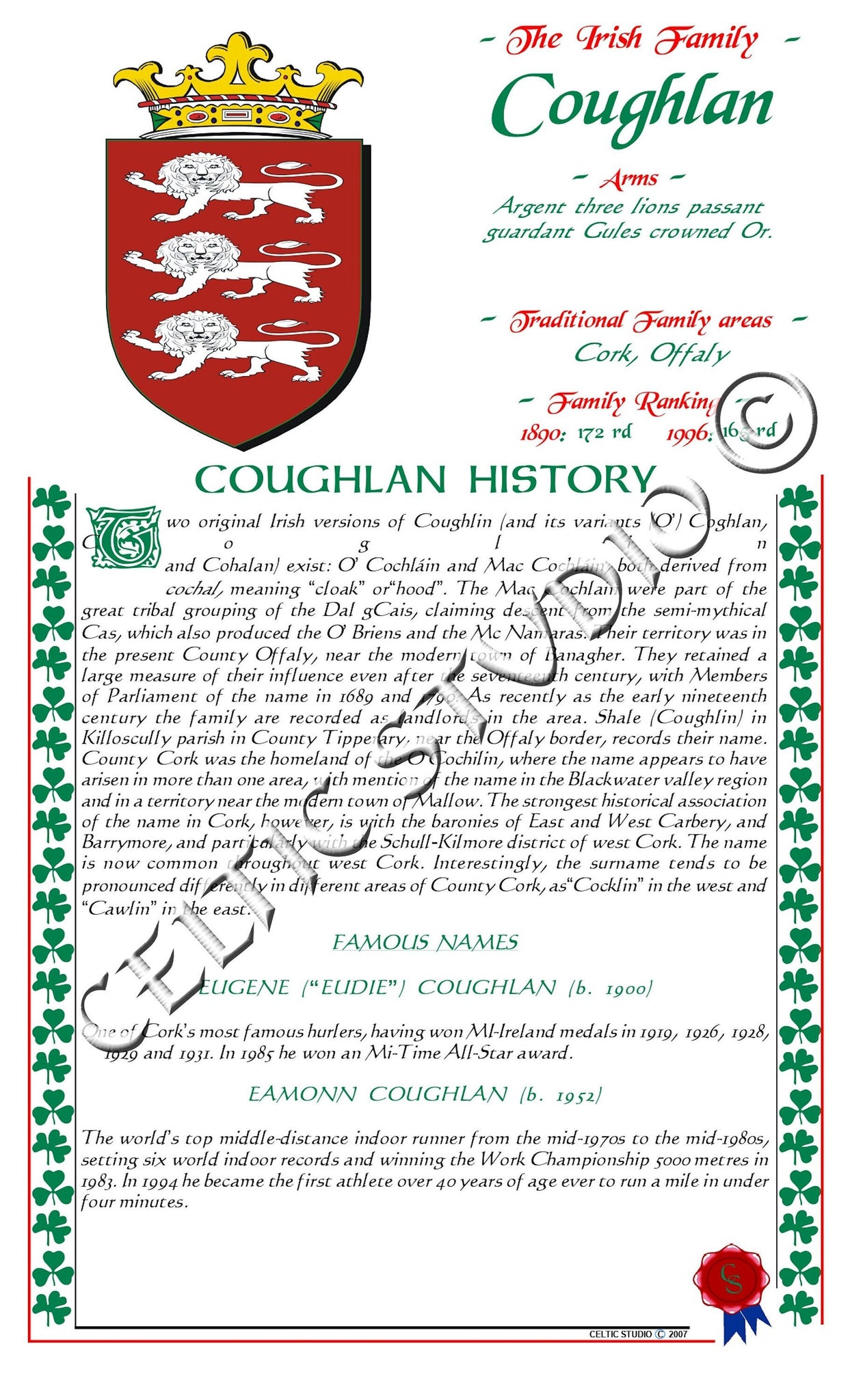 Coughlin Irish Family History