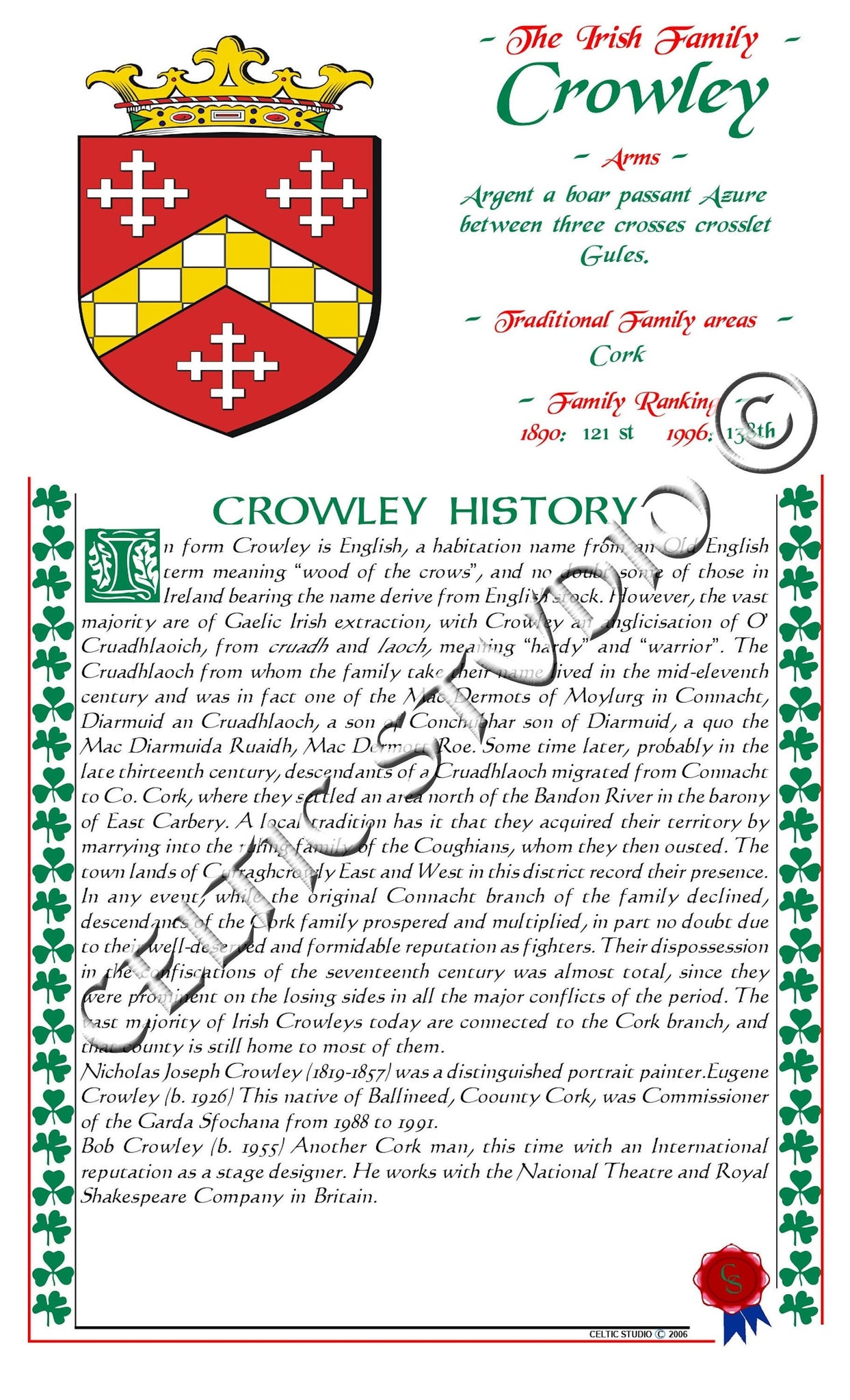 Crowley Irish Family History