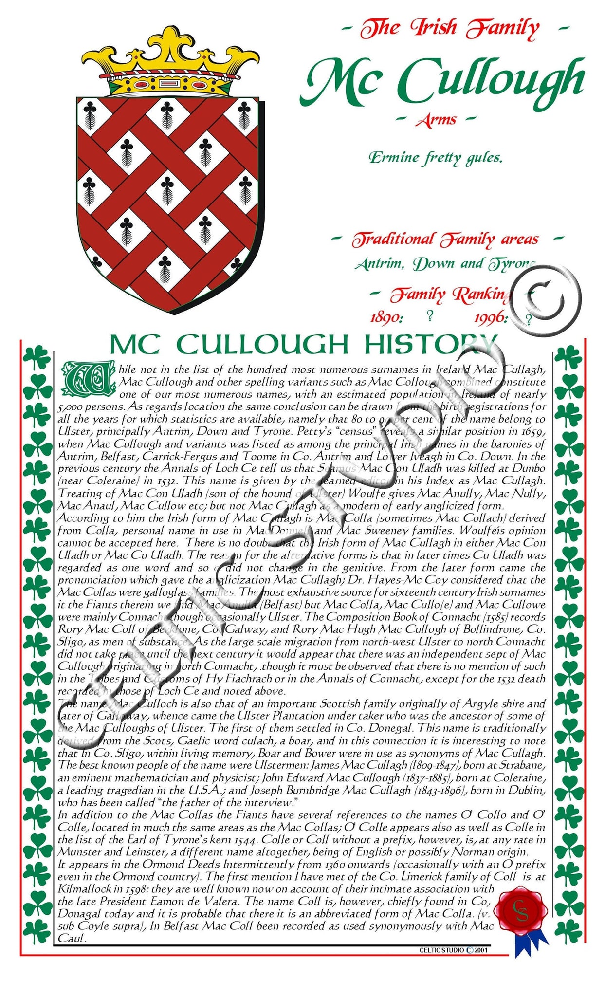 McCullough Irish Family History