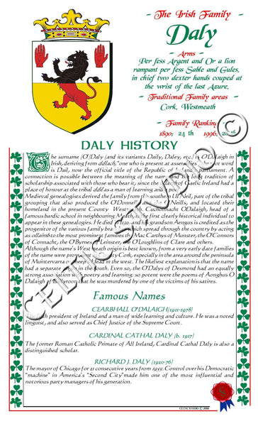 Daly Irish Family History