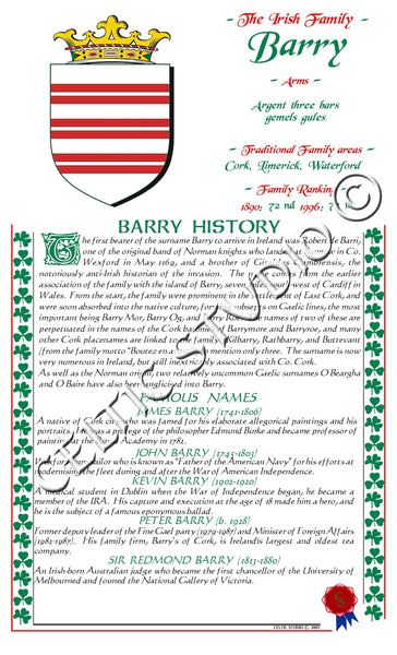 Barry Irish Family History