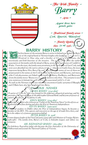 Barry Irish Family History