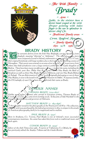 Brady Irish Family History