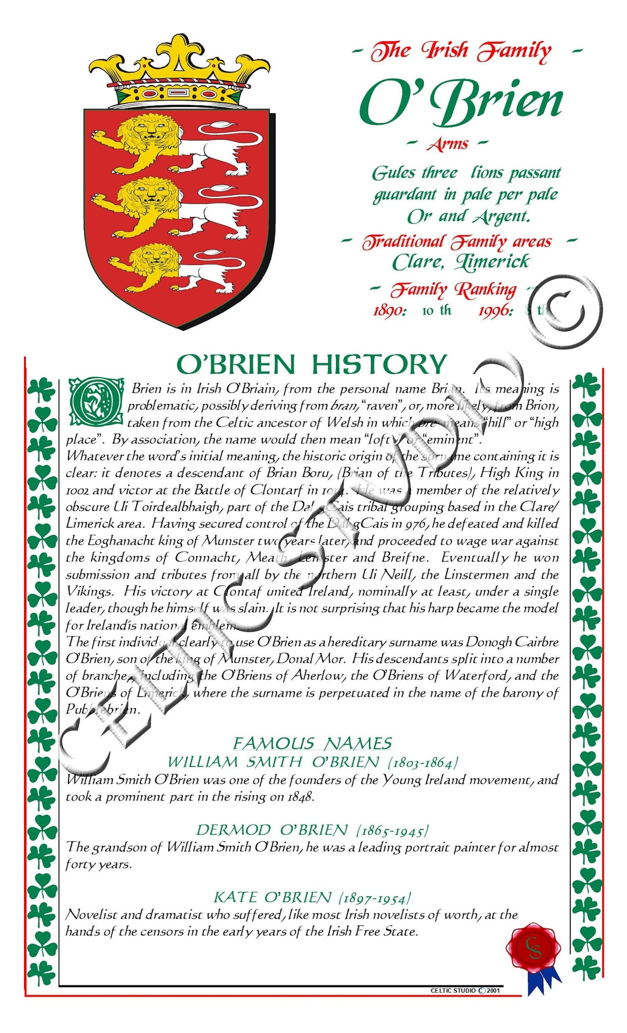 O'Brien Irish Family History