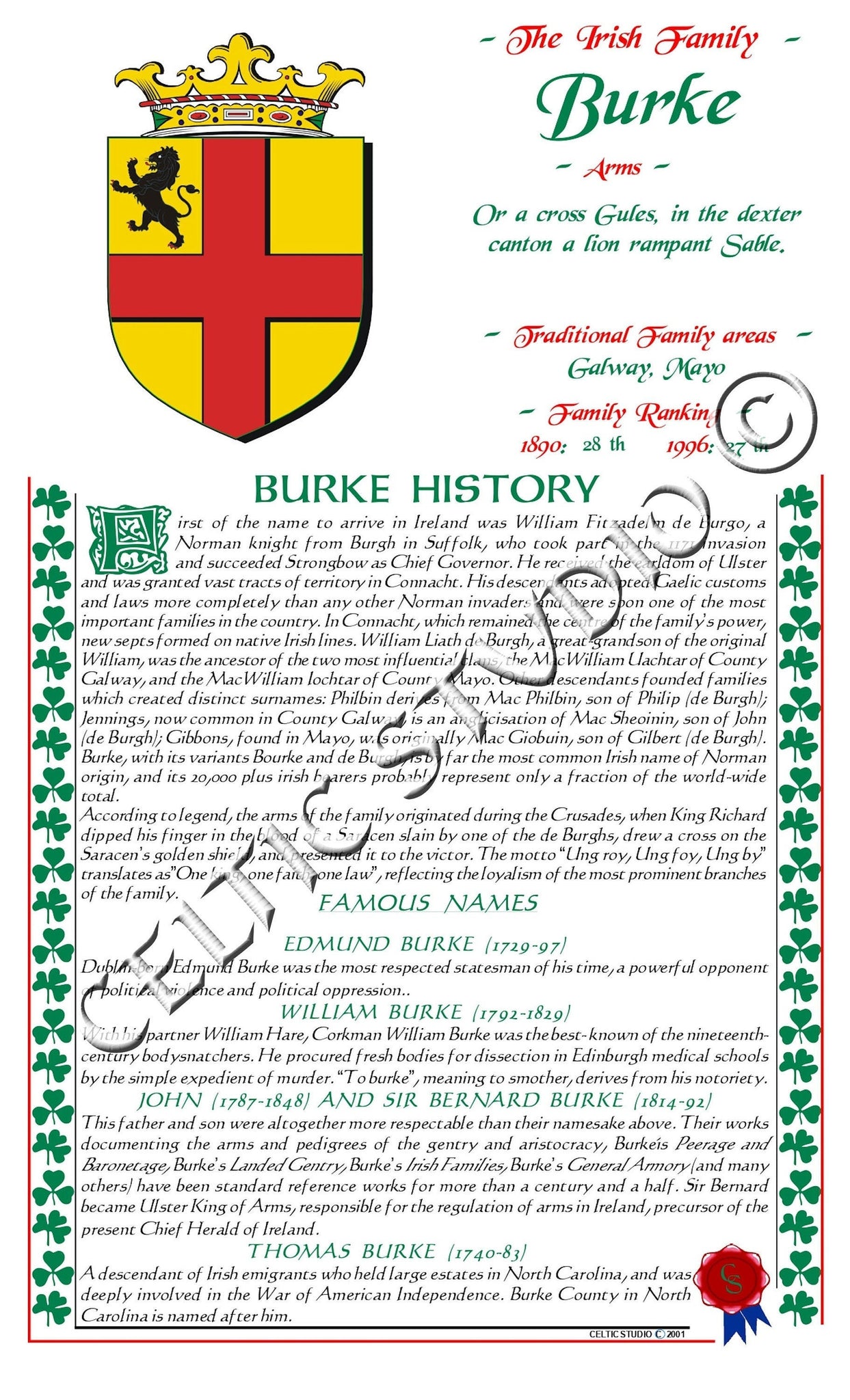Burke Irish Family History