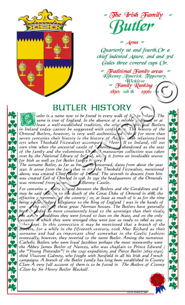 Butler Irish Family History