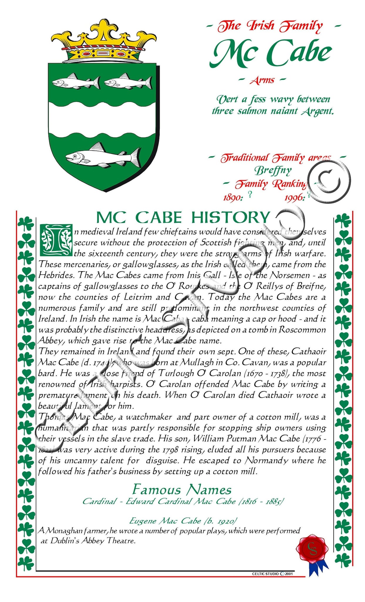 McCabe Irish Family History