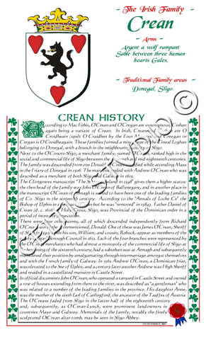 Crean Irish Family History