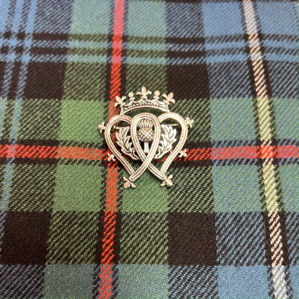 Luckenbooth Double Hearts and Thistle Brooch