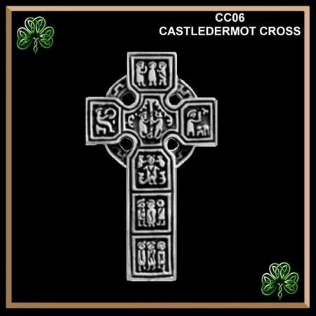 Castledermot Celtic Cross Pendant, Handcrafted Irish Cross - Stereling Silver