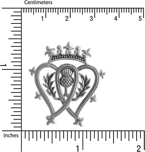 Luckenbooth Double Hearts and Thistle Brooch