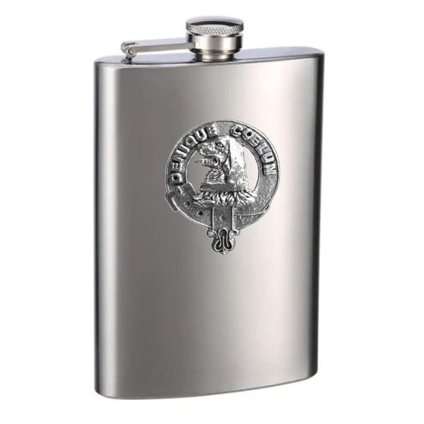 8oz Clan Crest Scottish Badge Stainless Steel Flask - All Clans - Celtic Studio