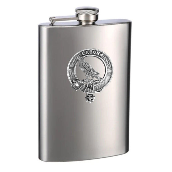 8oz Clan Crest Scottish Badge Stainless Steel Flask - All Clans - Celtic Studio