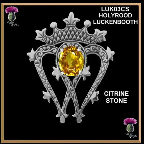 Scottish Luckenbooth Holyrood Brooch With Gemstone