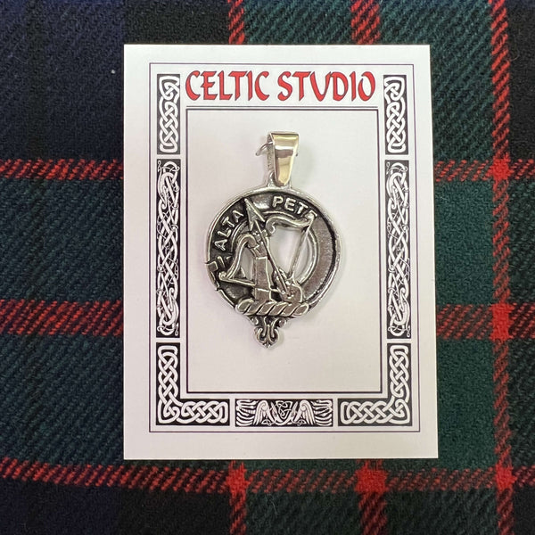 Fletcher Large 1" Scottish Clan Crest Pendant - Sterling Silver